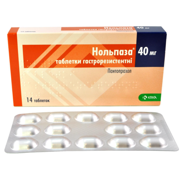 Нольпаза таблетки гастрорезистентні по 40 мг блістер 14шт